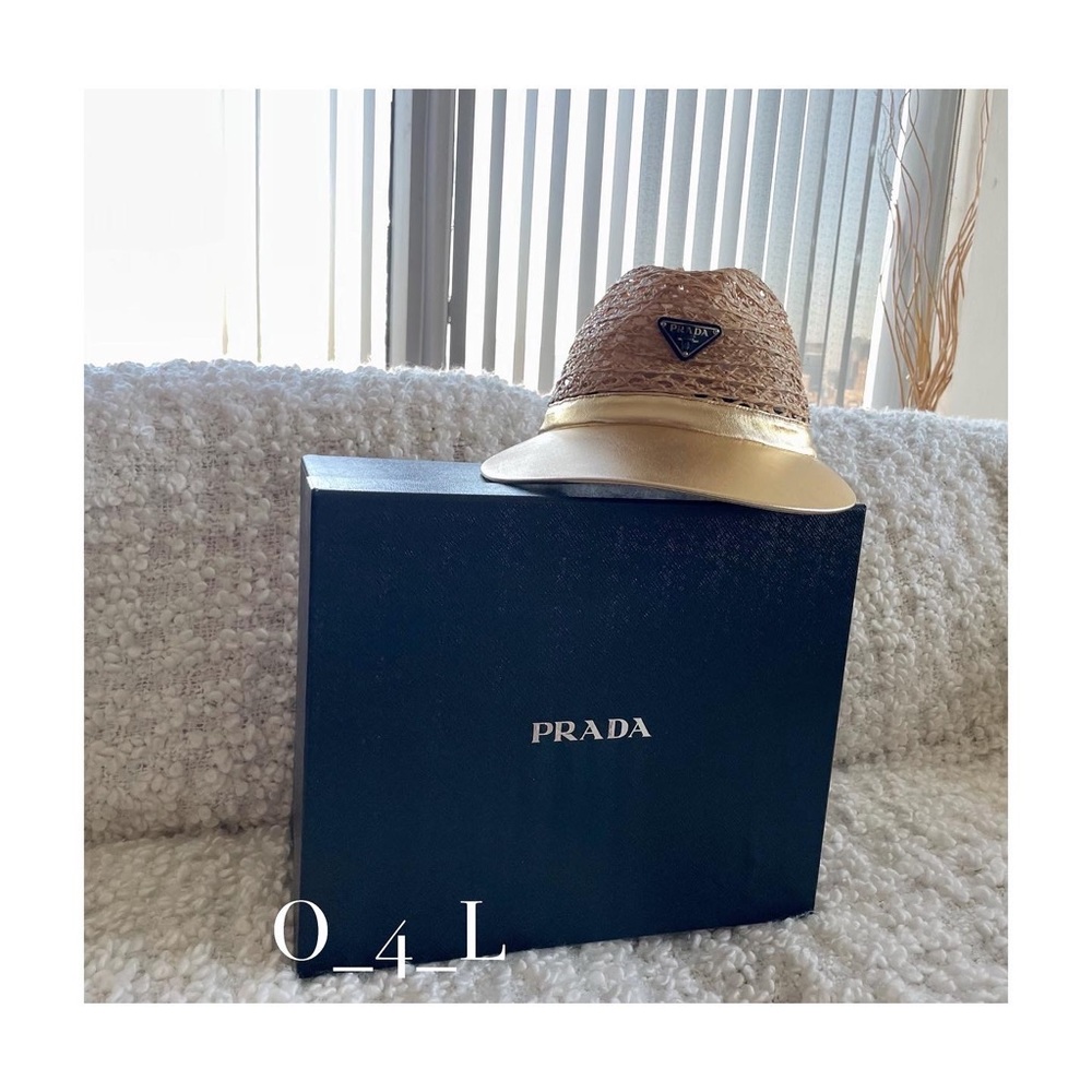 Prada Raffia Leather Cap/Visor